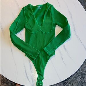 Green Long Sleeve Bodysuit